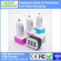 3 Port USB Car Charger (5V 3.1A) For iPad For iPhone For Samsung For Huawei with Safety IC Protect